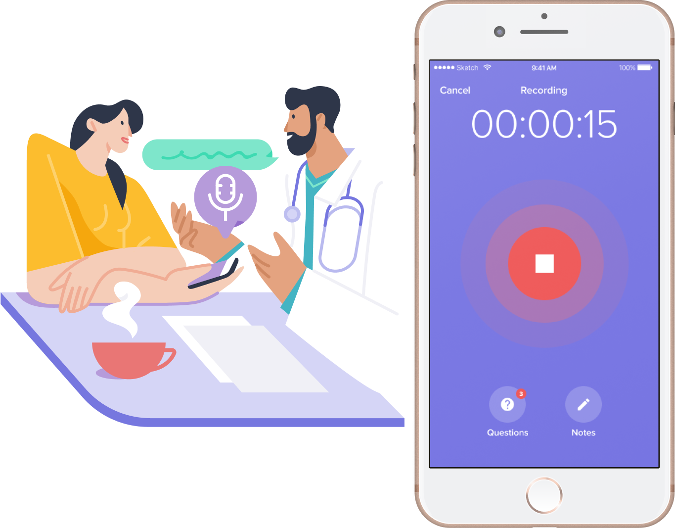 Medcorder transcript playback